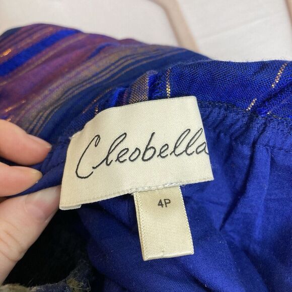 Cleobella Women's Purple Luma Jumpsuit Size 4P Metallic Wide Leg Boho Streetwear - Picture 11 of 14